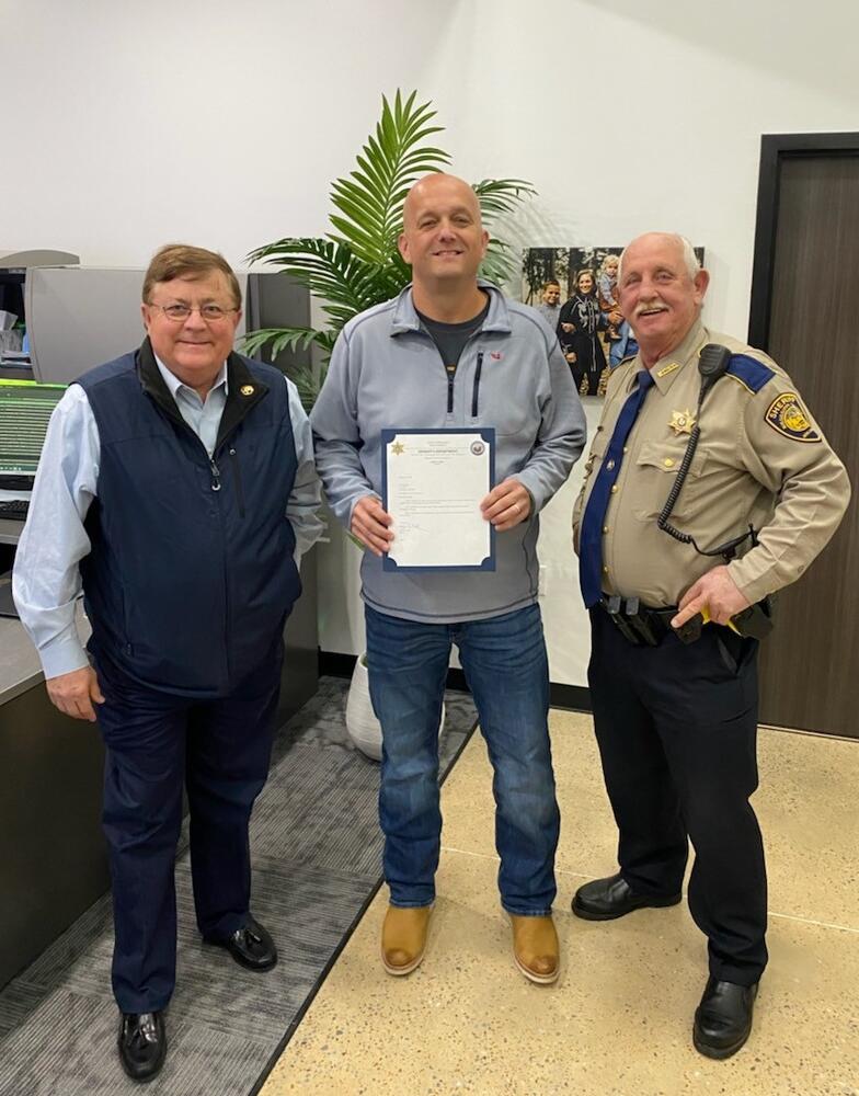 photo of sheriff thanks for donation
