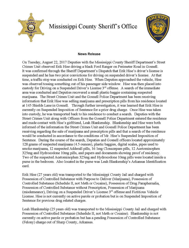 Image of press release. 
