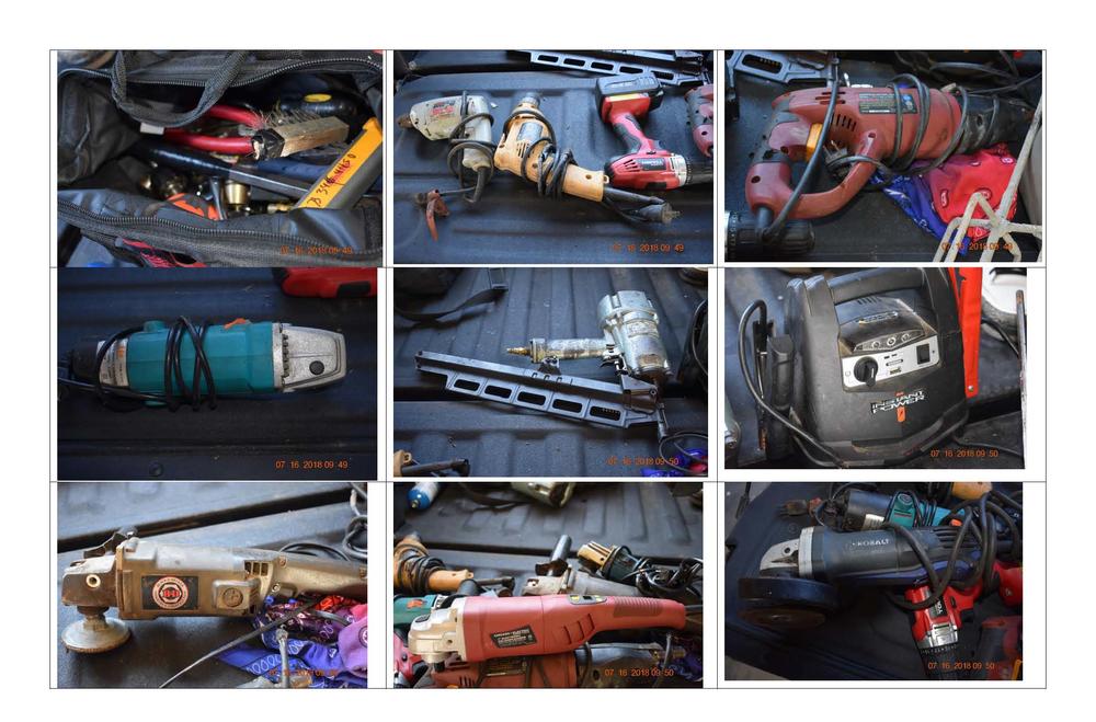 Various recovered tools.