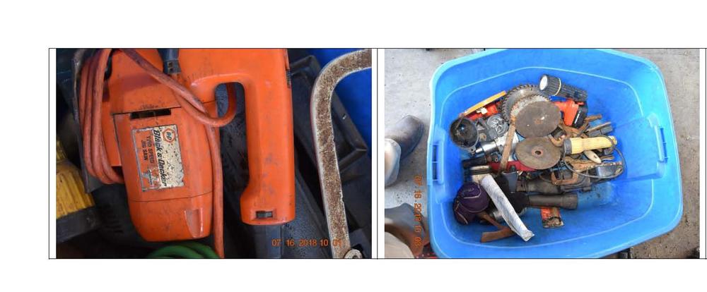 Various recovered tools.